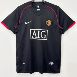 Manchester United retro bortatröja vuxen 2007/08 svart matchtröja med Marcus Rashford namn och nummer tryck