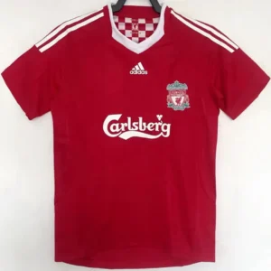 Liverpool hemmatröja retro röd 2008/10 med eget namn och nummer, framsida