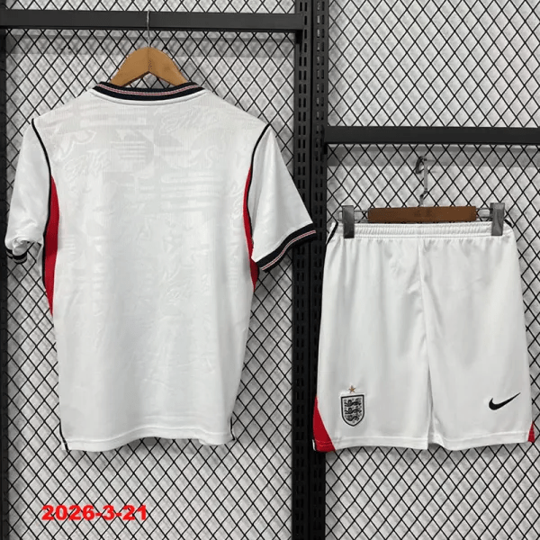 England hemmatröja VM 2026 barn med eget namn och nummer tryck