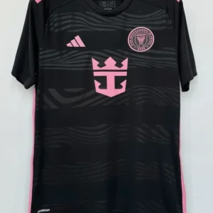 Inter Miami svart och rosa bortatröja 2024 fotbollströja framsida, vuxen, eget tryck namn och nummer