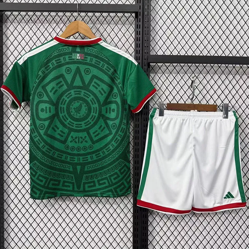 Mexiko hemmatröja VM 2026 barn med eget namn och nummer tryck