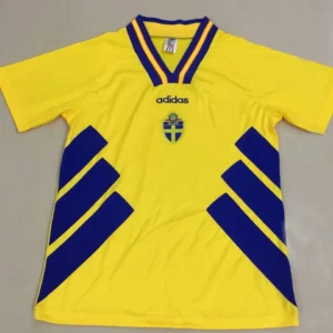Sveriges hemmatröja retro 1994 framsida – gul med blå detaljer