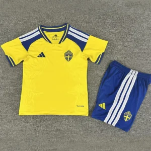 Sveriges hemmatröja VM 2026 junior baksida – Sverige tryck