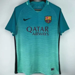 Barcelona tredjetröja retro grön 2016/17 med eget namn och nummer, framsida