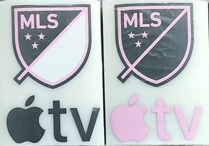 MLS och Apple TV märken i svart och rosa till Inter Miami bortatröja 2023 Messi