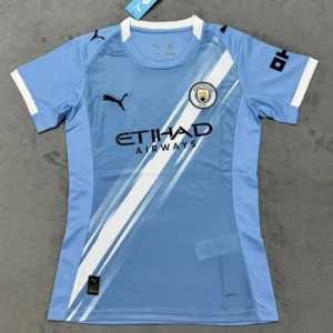 Manchester City hemmatröja dam ljusblå 2025/26 med eget namn och nummer, framsida